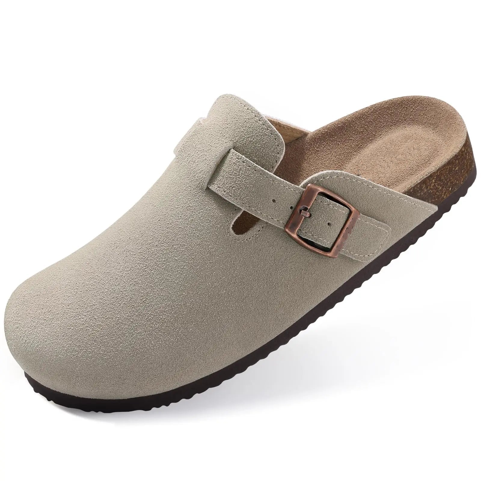 SUEDE LEATHER BOSTON CLOGS