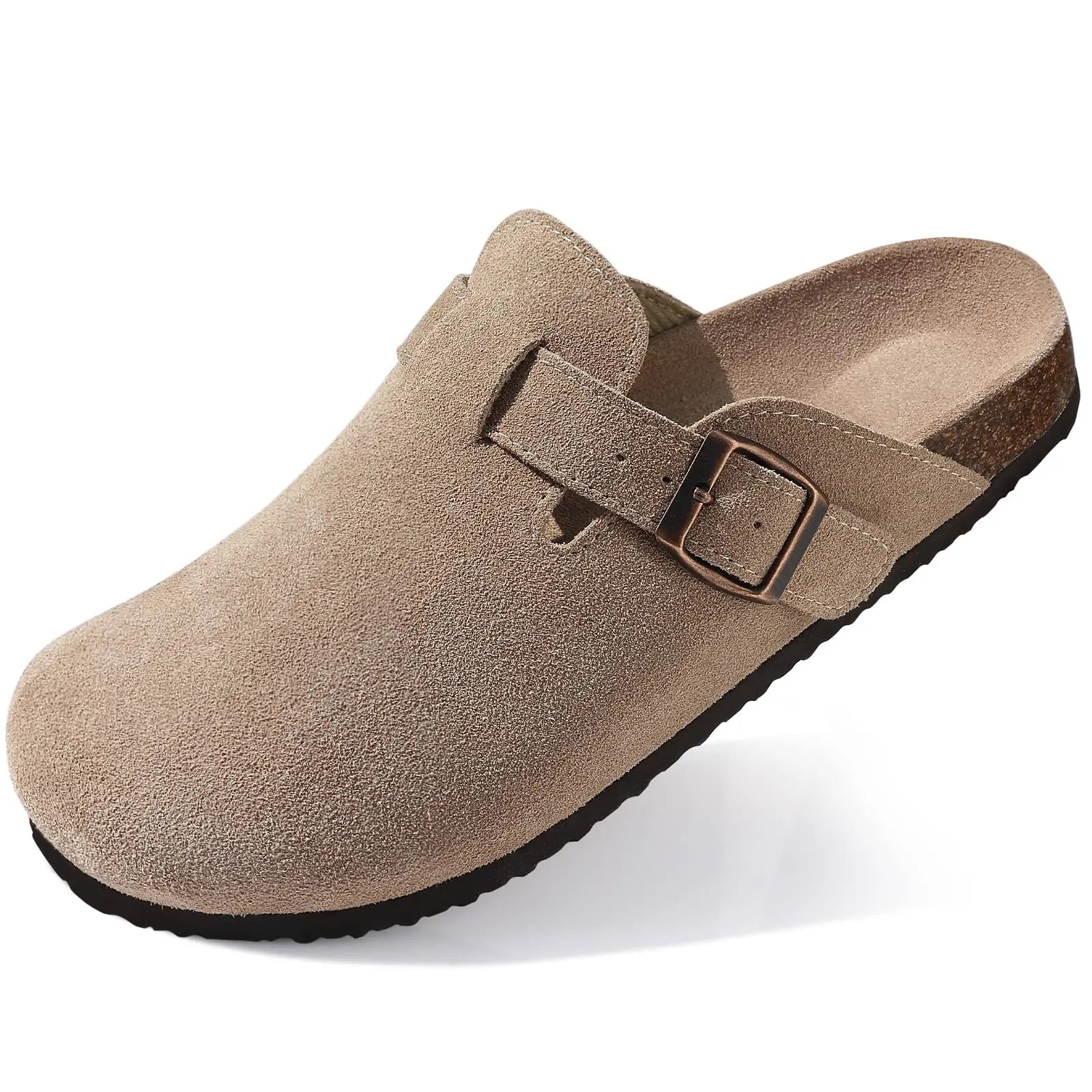 SUEDE LEATHER BOSTON CLOGS