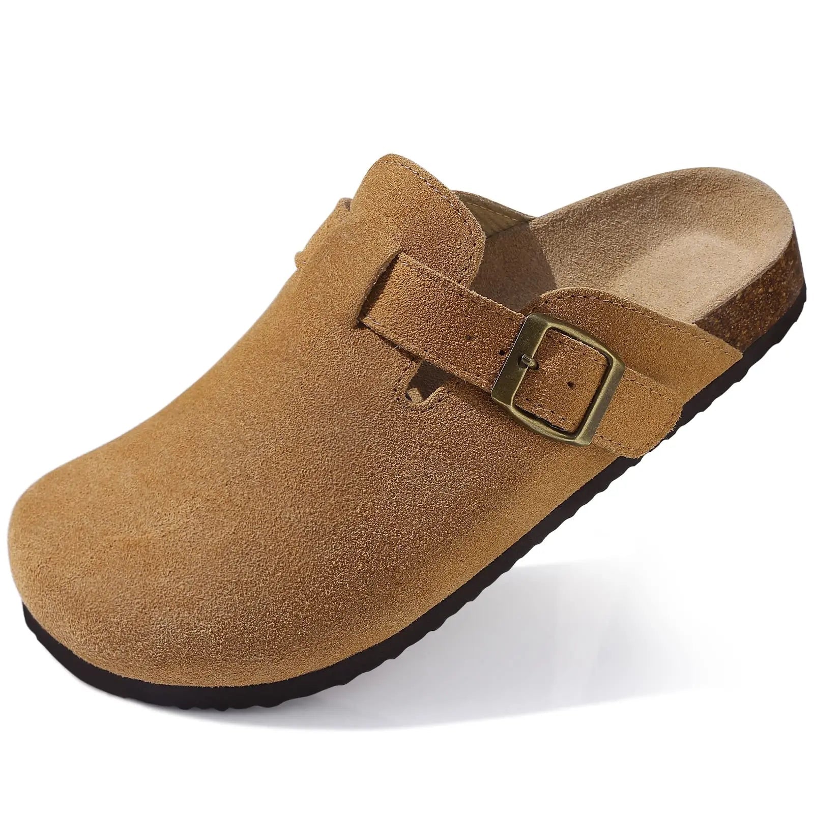 SUEDE LEATHER BOSTON CLOGS