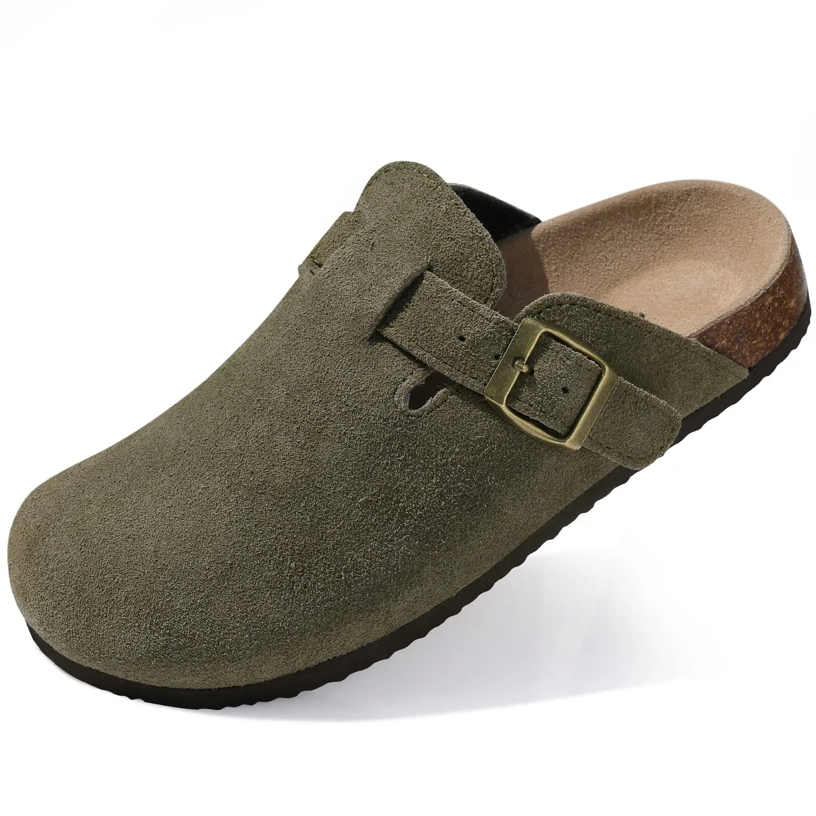 SUEDE LEATHER BOSTON CLOGS